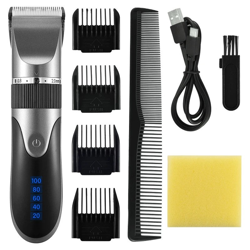 Professional Cordless Rechargeable Electric Hair Clipper - For Men, Adults & Kids, Barber-Grade Hair Trimmer & Cutter Machine