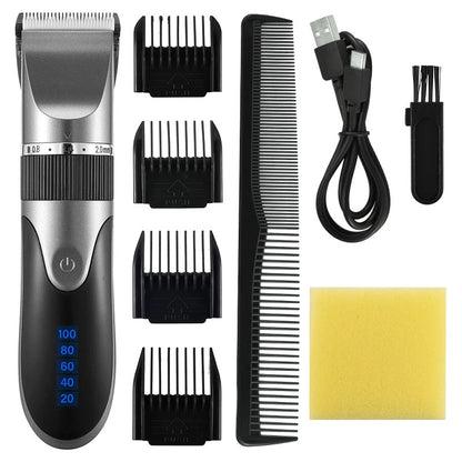 Professional Cordless Rechargeable Electric Hair Clipper - For Men, Adults & Kids, Barber-Grade Hair Trimmer & Cutter Machine