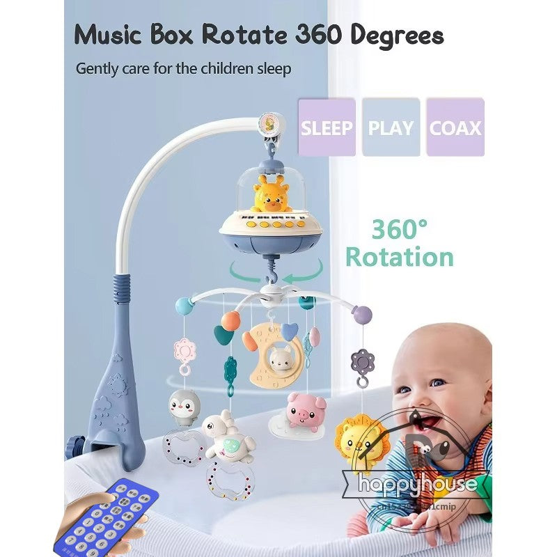 Musical Baby Crib Mobile with Lights Music Projection for Infants Remote Control Crib Toys for Newborn Baby Mobile for Crib Toys