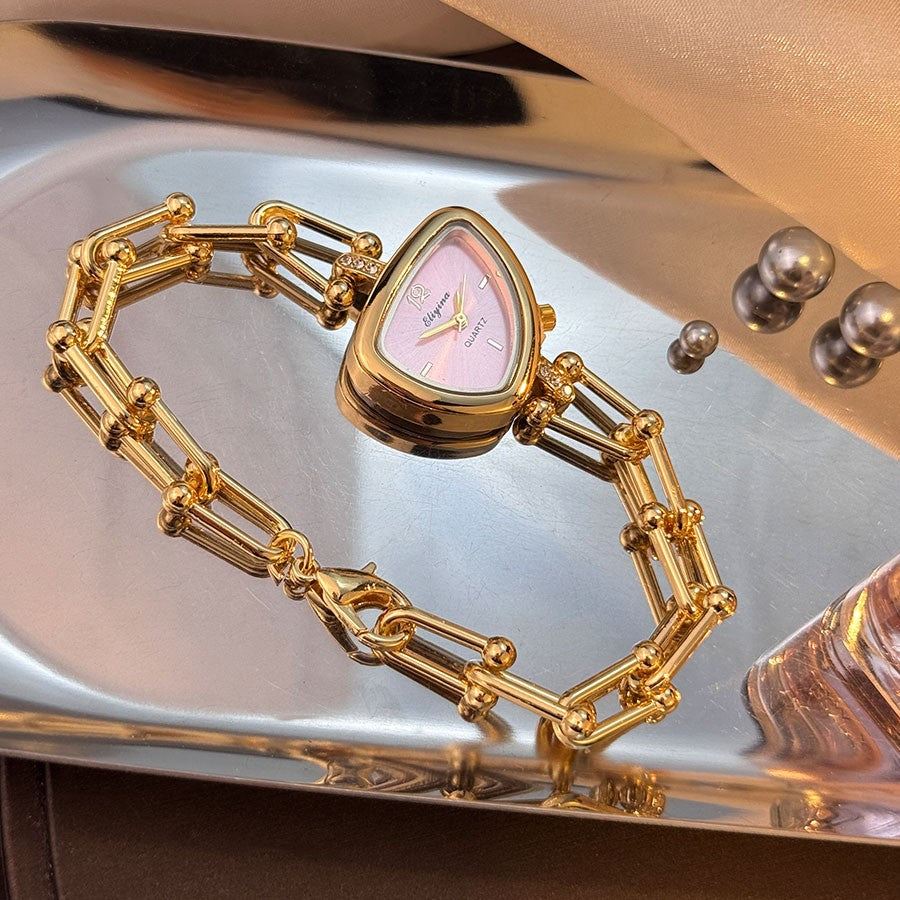 Ladies' Fashionable Trendy U-Shaped Quartz Watch with New Polygonal Alloy Case Must-Have Accessory for Trendy Outfits