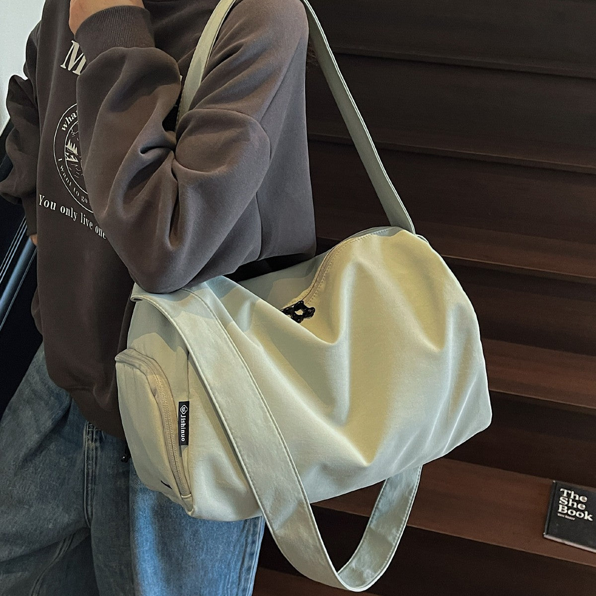 Sports Fitness Bag for Women, Wet and Dry Separation Swimming Bag, Large Capacity Satchel Short-Distance Travel Bag, Travel Luggage Storage Bag, Including Shoe Compartment, Yoga Bag, Work Bag