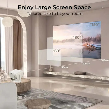 KaiAqua 4K 650ANSI HT23 Plus 1080P Native Portable Projector Auto Focus Keystone Correction BT5.2Android11WIFI6 360° Home Cinema