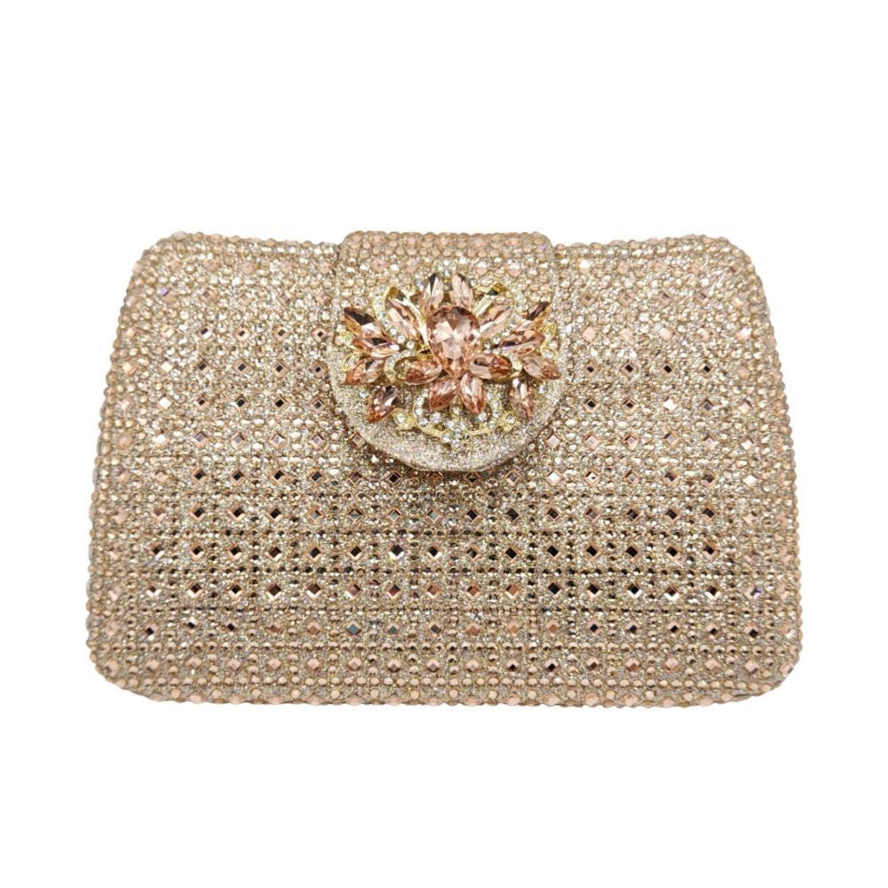 Sparkling Rhinestone Clutch Bag Lady Crystal Evening Purse Luxury Metal Handle Chain Handbag Wedding Party Dinner Diamond Bags