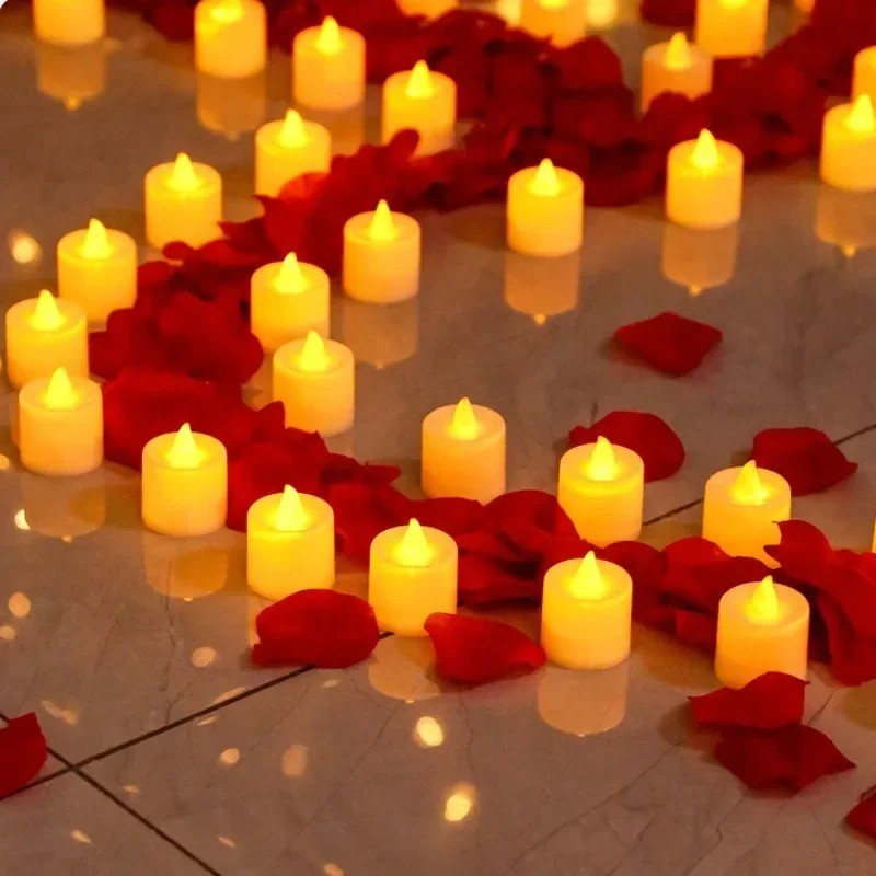 Flameless LED Electronic Candle Lights with Battery Tealight Candles Lamp Lighting for Christmas Wedding Birthday Party Decor