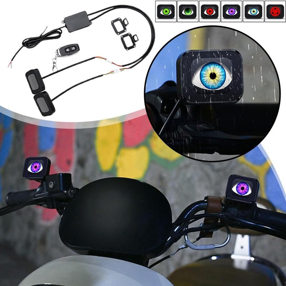 2pcs Motorcycle Devil Eyes Rearview Mirror Light Universal Dynamic LED Motorcycle Bike Handle Devil Eye with Switch Control