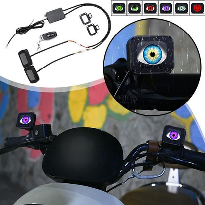 2pcs Motorcycle Devil Eyes Rearview Mirror Light Universal Dynamic LED Motorcycle Bike Handle Devil Eye with Switch Control