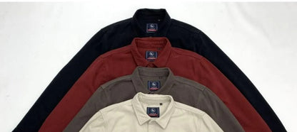 May Khaki heavy cargo double-pocket shirt men's cotton wash wool long-sleeved Japanese vintage loose coat