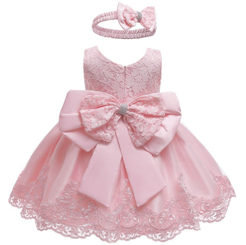 LZH Baby Girl Dress Newborn Clothes Princess Dress+Headwear For Toddler Birthday Wedding Christening Infant Party Christmas Gown