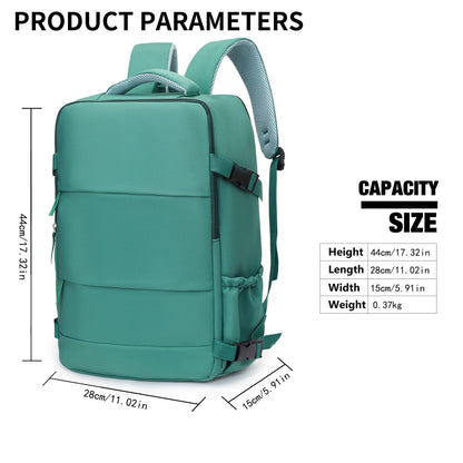 Mochila de viagem para mulheres e homens, aprovada para voos, impermeável, esportiva, casual, pequena para caminhada
