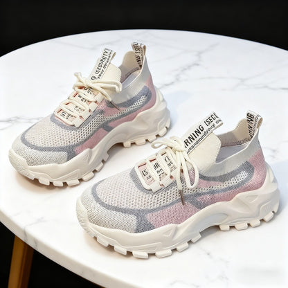 2026 New Women's Dad shoes Breathable Me Running shoes Faionable Casual Sports Sneakers Flat Bot round Toe Plastic Sole