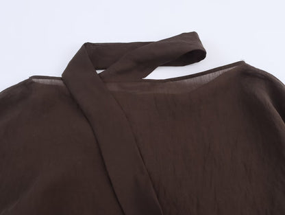 TFAFXY 2025 Streetwear Chic Women Cloak Solid Rivet O-Neck Scarf Collar Long Sleeve Loose Cloak New Fashion Outwear