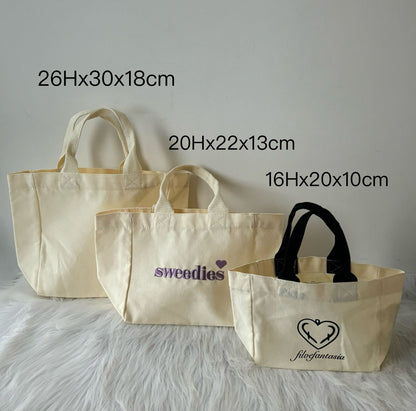 Wholesale 100pcs/lot Recycled Reusable Daily Handbag Custom Logo Cotton Canvas Tote Bag Convenient Shopping Women Gift Bag