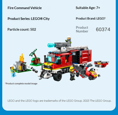 Série Lego City 60374 60373 60411 Navio de Resgate de Incêndio Blocos de Montar de Quebra-Cabeça Brinquedos Infantis Presentes de Natal