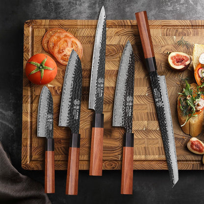 F.YOUNG Faca de Chef Japonesa Forjada à Mão Aço Damasco Facas de Cozinha Fatiar Legumes Carne Sashimi Utensílios de Cozinha