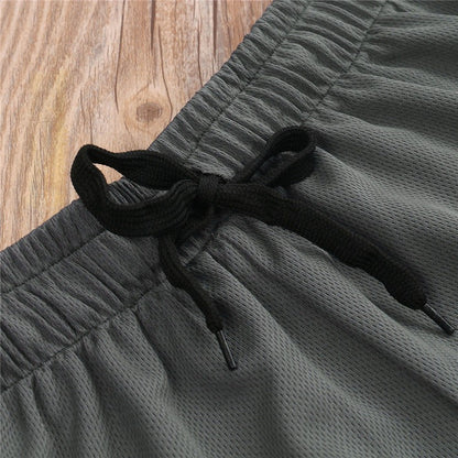 Summer Quick Dry Shorts Men Beachwear Workout Gym Sports Running Fitness Casual Elastic Drawstring Shorts For Men
