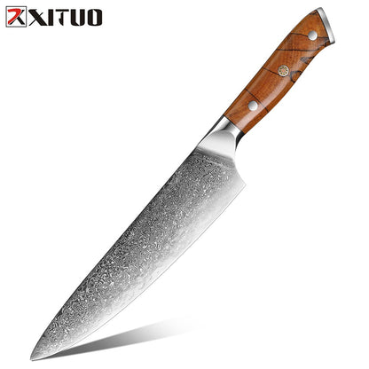 XITUO Damascus Aço Faca de Cozinha Conjunto 1-8 Pçs Faca Profissional Japonesa Faca de Chef Afiada Faca Santoku Faca de Corte Faca de Utilitário Faca de Trinchar