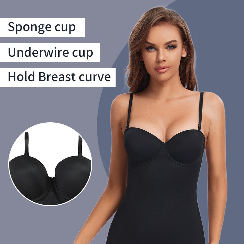 Wechery Woman Clothes Stretch Tube Slimming Body Shapewear Control Slip Thigh Length Underwear White Evening Party Midi Dresses