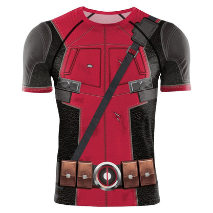 Halloween T-Shirt Red Shirt Men Tanks Halloween Cosplay Costume Hero Long Sleeved Tees Tanks Men Top Carnival Party Outfit