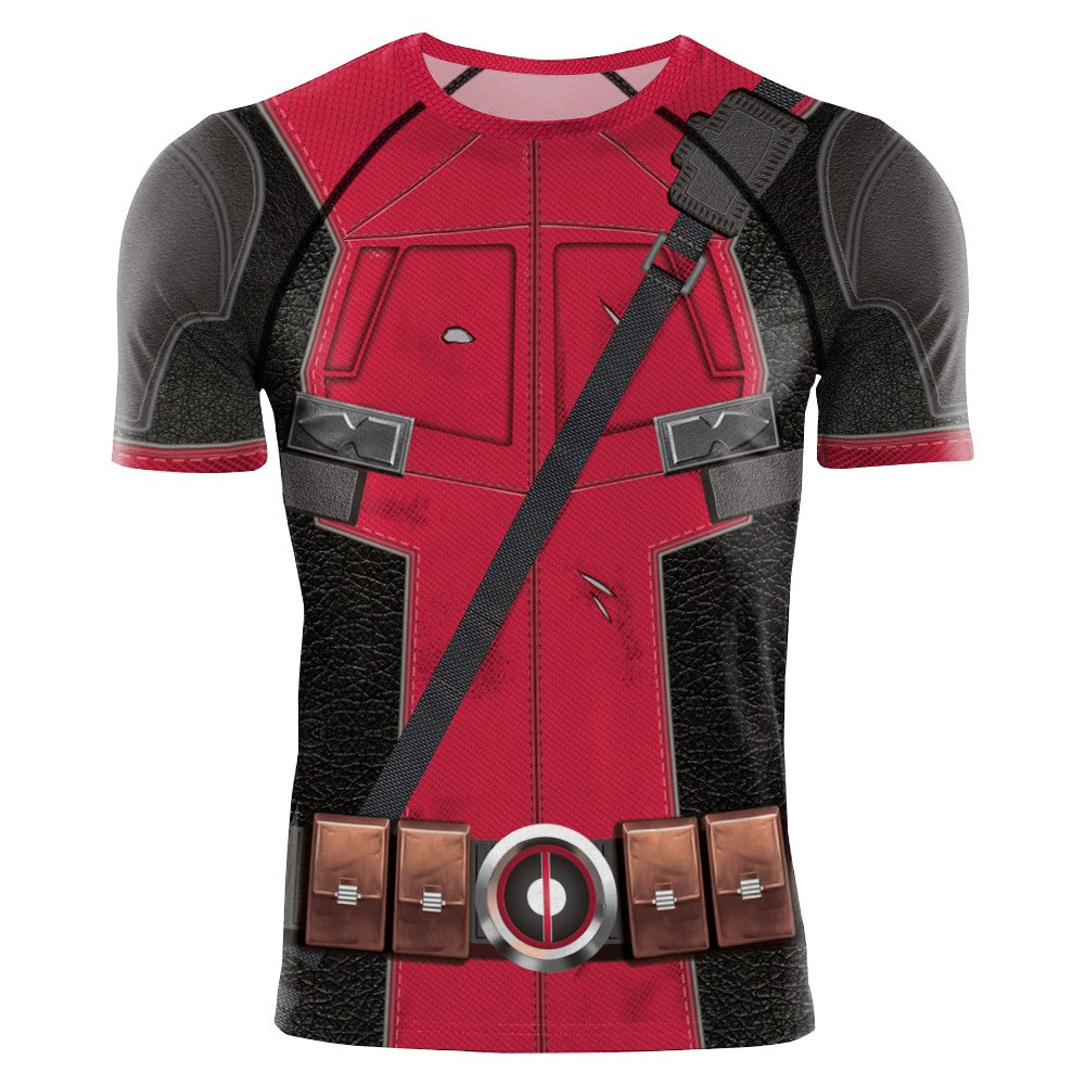 Halloween T-Shirt Red Shirt Men Tanks Halloween Cosplay Costume Hero Long Sleeved Tees Tanks Men Top Carnival Party Outfit