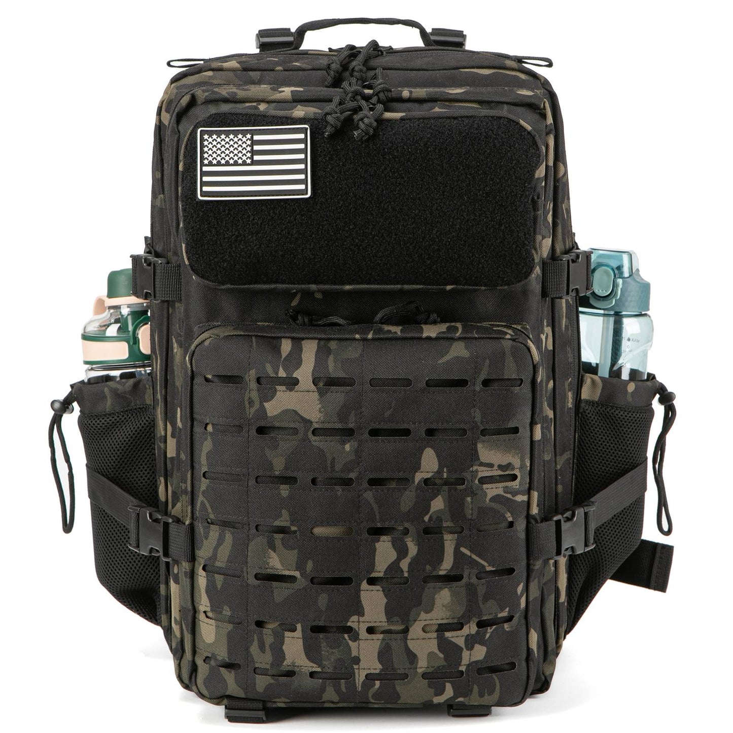 Mochila Tática 45L survival Bag Hunting MOLLE Backpack GYM Para Homens EDC Outdoor Hiking Rucksack com Suporte para Garrafa