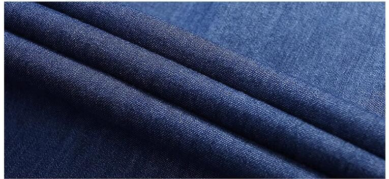 Men Multi pockets Blue Denim Shirts New Summer Male Short Sleeve Tooling Shirts High Quality Men Cotton Casual Jeans Shirts 4XL