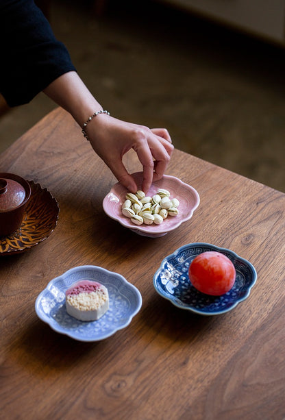 Chinese Style High Leg Fruit Dishes Ancient Pastry Plate Fruit Plate Appetizer Serving Platter Household Plates For Food Craft