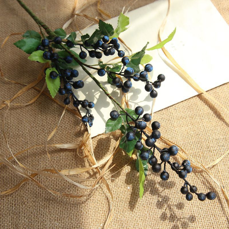 70CM Artificial Red Berries Branch Christmas Tree Ornaments Fake Holly Flowers Bouquet Foam Fruit Plant For Household DIY Decor