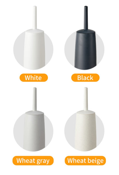 WORTHBUY Splash Proof Handle Toilet Brush With Base Soft Bristle Plastic Toilet Cleaning Brush Bathroom Toilet Cleaning Tools