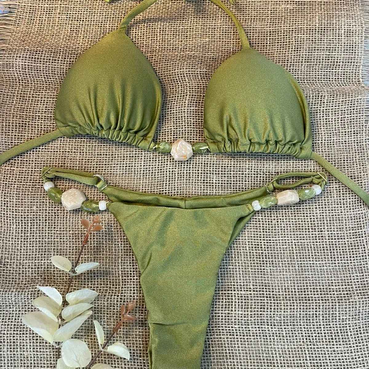 2025 New Bikini Sexy Bikini Solid Color Split Women's Swimsuit