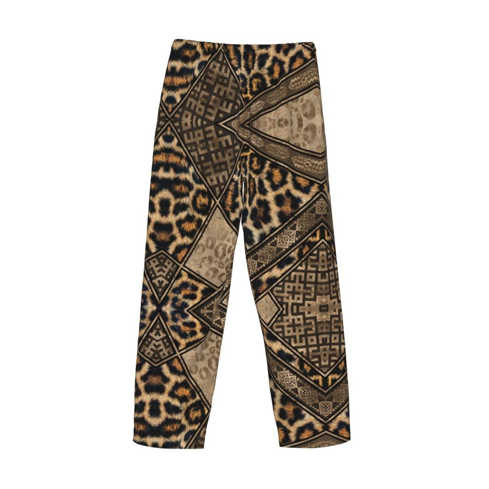 Custom Leopard Print Pajama Pants Men's Animal Skin Sleepwear Lounge Sleep Bottoms Stretch with Pockets