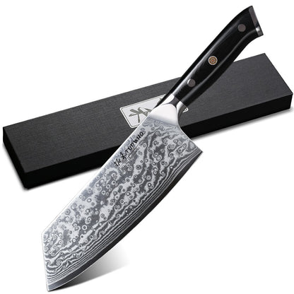 TURWHO Chef Knife 1-5 PCS Kitchen Knives Set 67 Layer Damascus Steel Japanese Nakiri Santoku Cleaver Slicing Bread Utility Knife