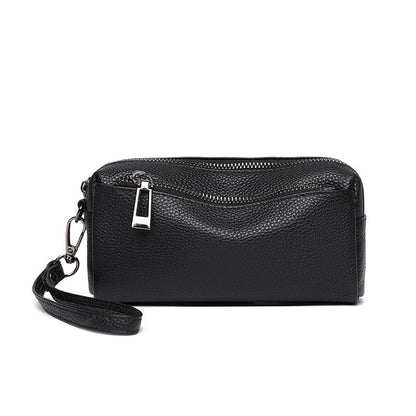 100% Genuine Cow Leather Wallet Purse Luxury Handbags Women Bags Designer Ladies Clutches Bags for Women Top Quality Phone Sac
