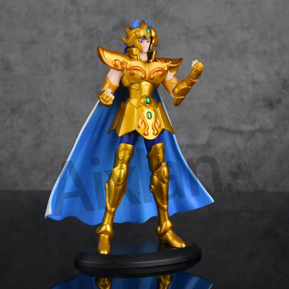 Aixlan 8 Peças Boneco Saint Seiya Kanon Hyoga 18CM Cavaleiro de Ouro PVC Figura de Ação Brinquedo Anime Presente de Aniversário Estatueta Colecionável