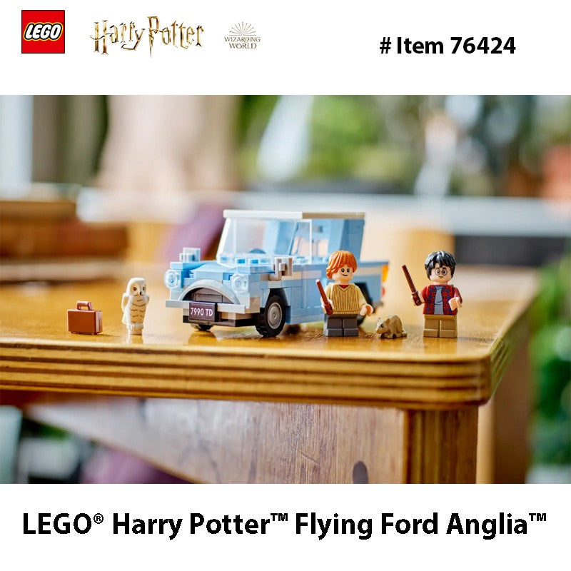 LEGO 76424 Harry Potter Voe Com o Ford Anglia, Carro Montável de Brinquedo com 2 Minifiguras, Carro Harry Potter, Presente para Meninos e Meninas a partir de 7 Anos