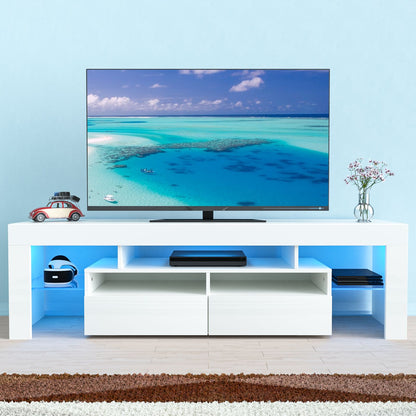 71IN LED TV Stand for 75/70/65 inch TV Modern Black Stand for Living Room with Storage Drawers High Gloss TV Cabinet