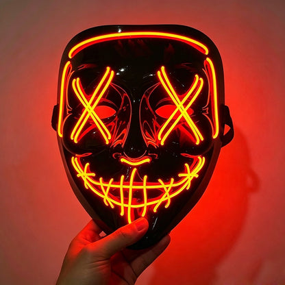 1 pcs Attractive Neon EL Wire Mask  More Colors For Choice Luminous LED Purge Mask Adult Cosplay Prop For Night Glow In The Dark