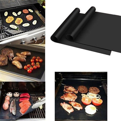 Non stick BBQ Grill Mat 40*33cm Party Mat Black Barbecue Plate Cooking Grilling Sheet Heat Resistance Easily Clean Kitchen Tools