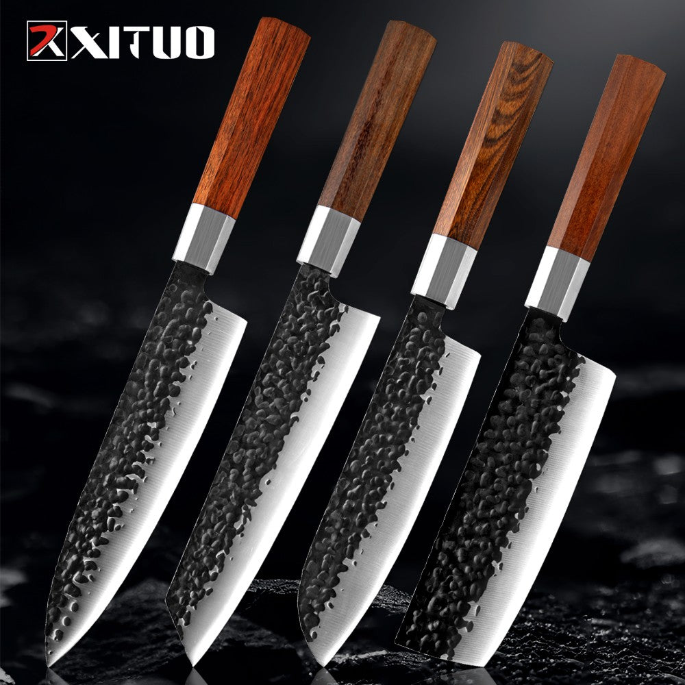 XITUO 1-4 Pieces Knife Set, Professional High Carbon Steel Kitchen Knives, Ultra Sharp Japanese Chef Knife Set Octagonal Handle