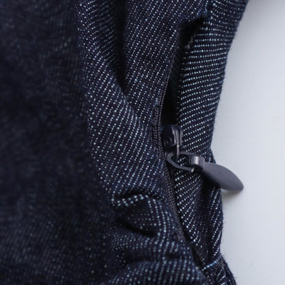 ETJ 2025  Spring New 1975 series denim MIDI dress with lapel side zipper fashion