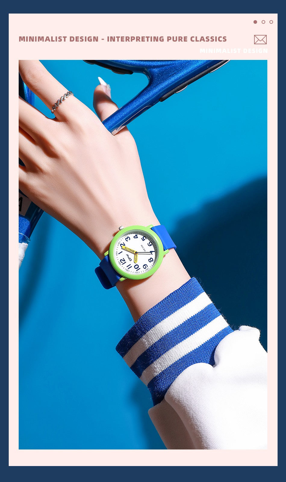 TPW Learning Watch Colorful Dial Cute Watch For Young Ladies Rubber Strap Luminous Hands