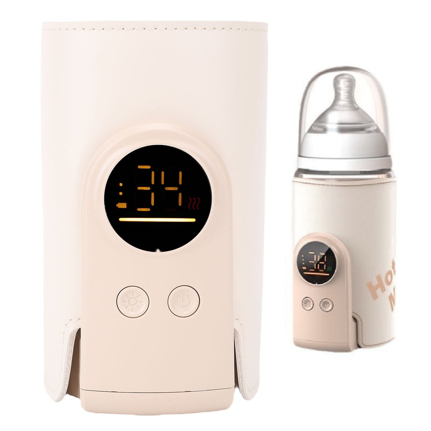 Milk Bottle Warmer Insulated Consistent Temperature USB Rechargeable Fabric ABS Baby Bottle Warmer Quiet Heating for Outdoor