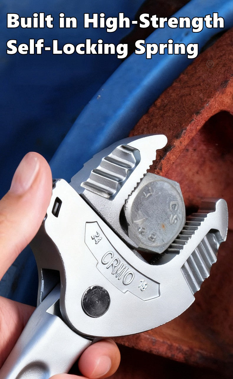 Chave Catraca de Mola com Travamento Automático, Chave Garra de Caranguejo Industrial Pesada, Mandíbula Larga Ajustável para Fabricação de Tubos Automotivos