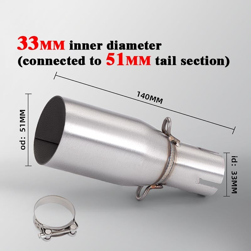 28 32 38 45mm Adapter 51mm Exhaust Section Non-Destructive Install Motorcycle Exhaust Pipe Modification Exhaust Middle Section