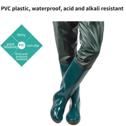 Calça Plástica de PVC para Transplante, Botas de Pesca Impermeáveis Antiderrapantes com Cano Alto, 10 Tamanhos