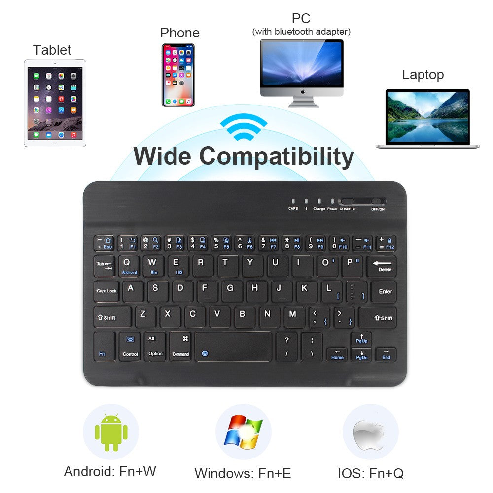 Teclado Bluetooth Mini Teclado 200mAh Recarregável Teclado Silencioso Sem Fio Teclado Gamer para Laptop Tablet Mac OS Windows