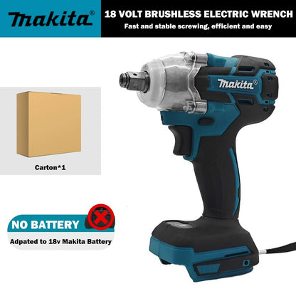 Makita DTW600 Chave de Impacto Sem Fio de Alto Torque, Chave Elétrica Brushless Recarregável de 18V para Reparo Automotivo