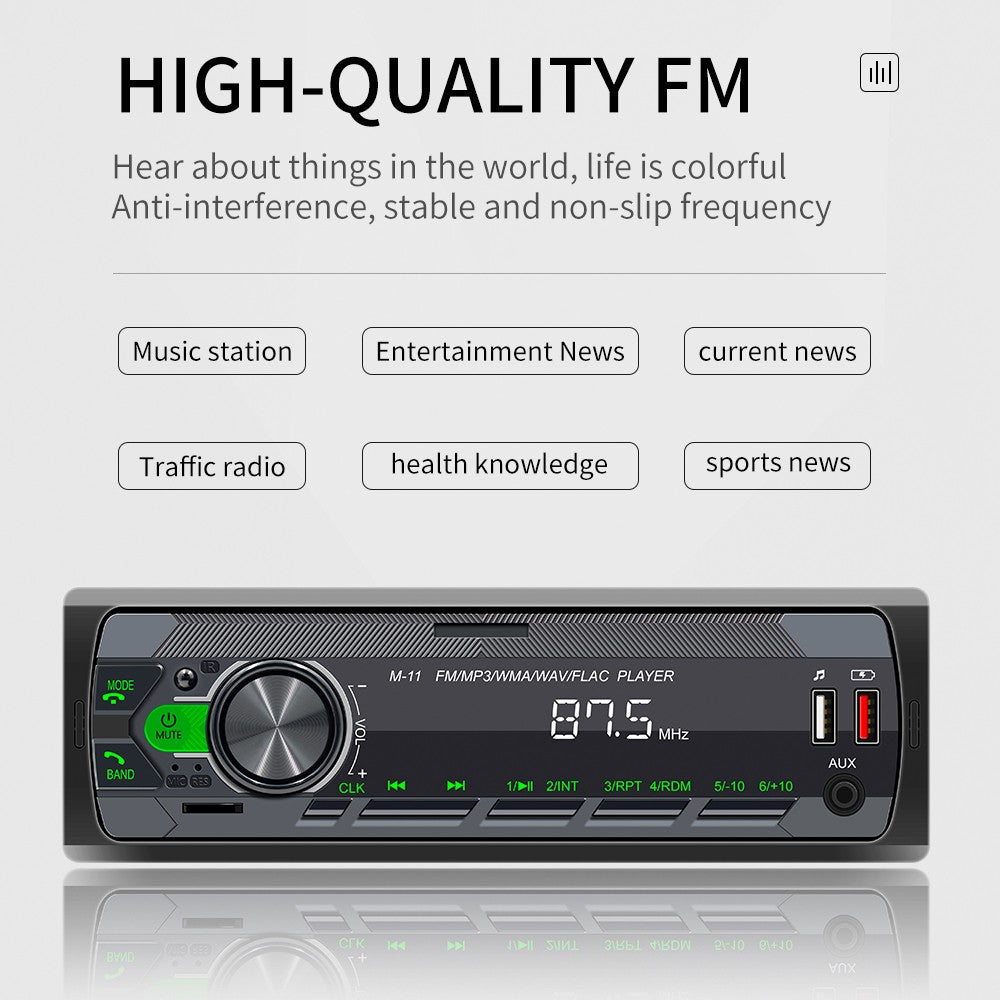 Podofo Car Audio Radio 1 Din MP3 Car Stereo Bluetooth FM AUX In USB Colorful Buttons APP Remote Control Car Multimedia Player