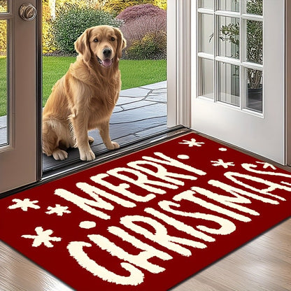 VIKAMA Merry Christmas Welcome Home Rug Suitable for Bedrooms, Hallways and Entrances Soft and Comfortable Doormat Home Decor