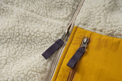 Pata Outdoor Windproof Hiking Fleece Jacket Imitation Lamb Wool Stand Collar Zipper Fleece Jacket Polar Fleece Warm Couple Coat