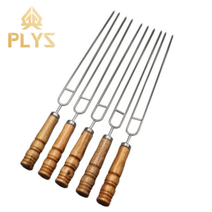 5pcs/10pcs/20pcs Stainless Steel U-Shaped Barbecue Brazing Fork Needle Grilling Skewers Double Prong BBQ Tools BBQgrill outdoor